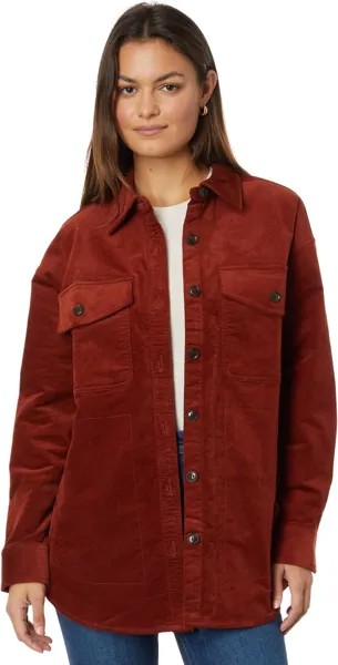 Вельветовая куртка-рубашка оверсайз из твила Madewell, цвет Stained Mahogany
