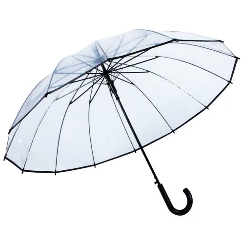 Зонт-трость ЭВРИКА подарки и удивительные вещи, черный, бесцветный
