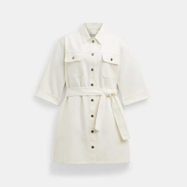 Платье COACH Denim Short Sleeve, белый