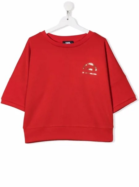 Karl Lagerfeld Kids топ с короткими рукавами и логотипом