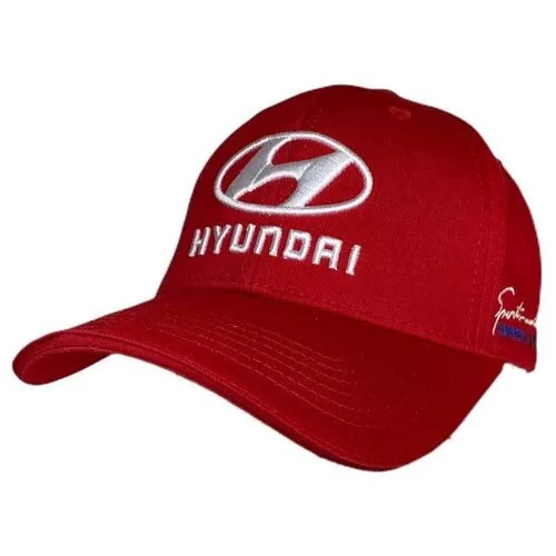 Бейсболка бини HYUNDAI Бейсболка Хендай кепка мужская женская, размер 55-58, красный