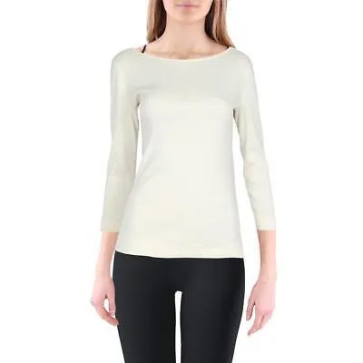 Женский белый хлопковый пуловер Three Dots с рукавами 3/4, рубашка XS BHFO 0554