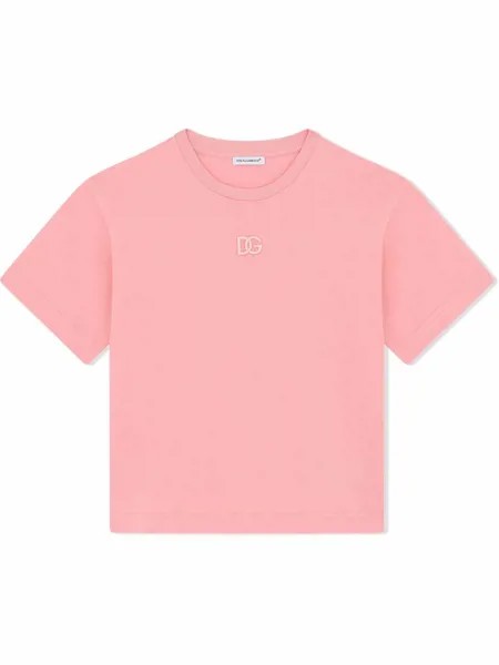 Dolce & Gabbana Kids футболка с вышитым логотипом