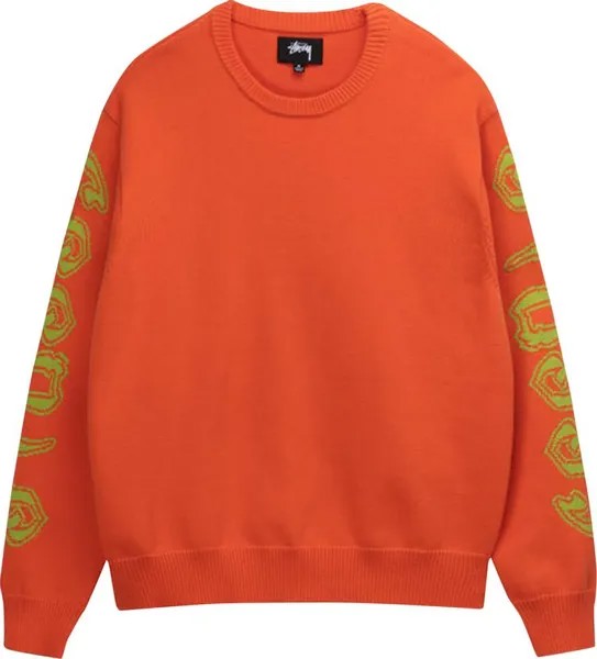 Свитер Stussy Sleeve Logo Sweater 'Orange', оранжевый