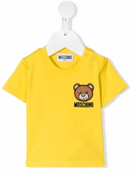 Moschino Kids футболка с вышивкой Teddy Bear