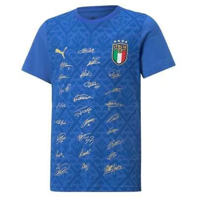 Футболка Puma Figc Signature Winner с круглым вырезом и короткими рукавами, молодежный размер для мальчиков