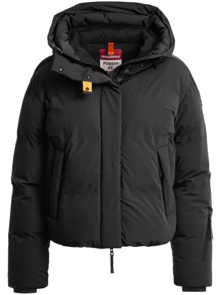 Parajumpers пуховик с нашивкой-логотипом, черный