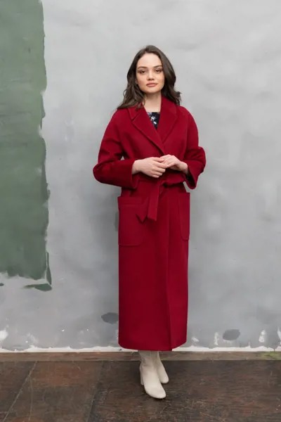 Пальто женское Aylin Stories AS063m бордовое 38 RU
