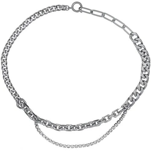 Колье Moon Paris, Ringo, с кристаллами, MR-23.02-035 серебристый