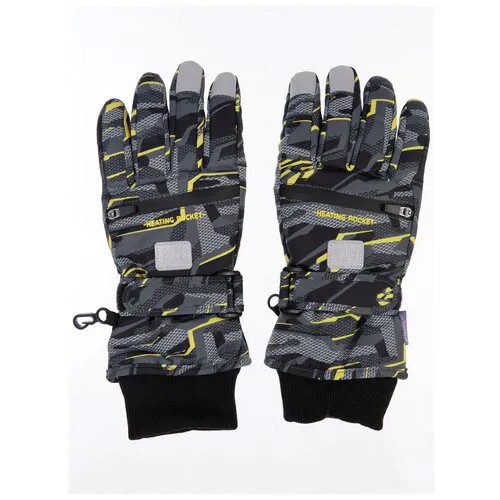 Зимние перчатки для мальчика PlayToday 32210242 черный;жёлтый;серебристый 17