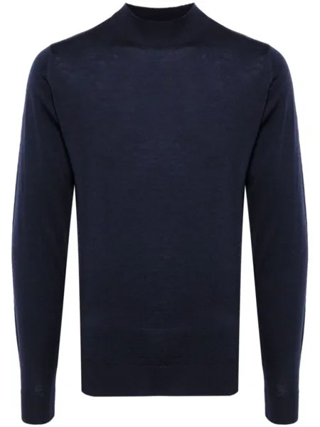 John Smedley джемпер тонкой вязки с высоким воротником, синий