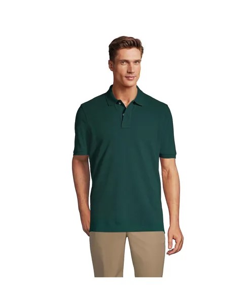 Школьная форма, мужская рубашка-поло с коротким рукавом в сетку Lands' End