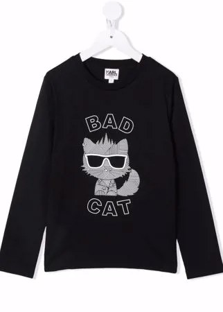 Karl Lagerfeld Kids футболка с длинными рукавами и принтом