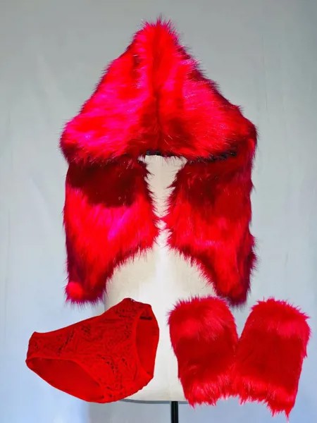 Рождественские новогодние костюмы Красные сексуальные костюмы из искусственного меха для ночного клуба мужской певец танцор ГОГО набор для выступлений тематическая одежда для вечевечерние