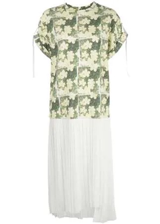 3.1 Phillip Lim платье-рубашка с цветочным принтом и плиссировкой