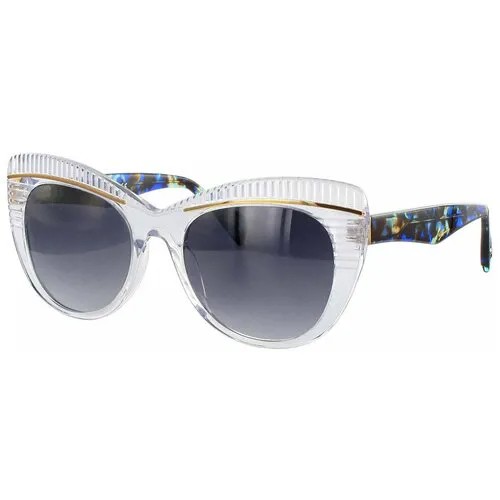 Солнцезащитные очки Borbonese, кошачий глаз, оправа: пластик, фотохромные, градиентные, с защитой от УФ, зеркальные, для женщин, белый