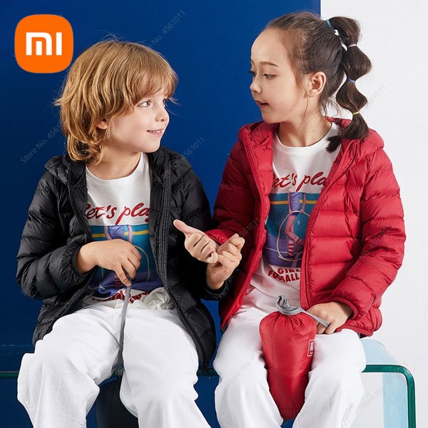 Xiaomi зимние Короткие пуховики с капюшоном для мальчиков и девочек легкие мягкие удобные пальто легкие портативные для детей 2021