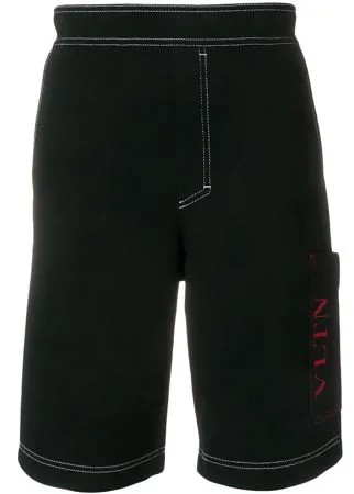 Valentino трикотажные шорты с логотипом 'VLTN'