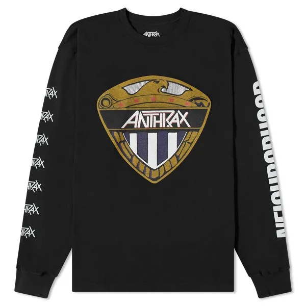 Футболка Neighborhood Long Sleeve Anthrax Shield, черный