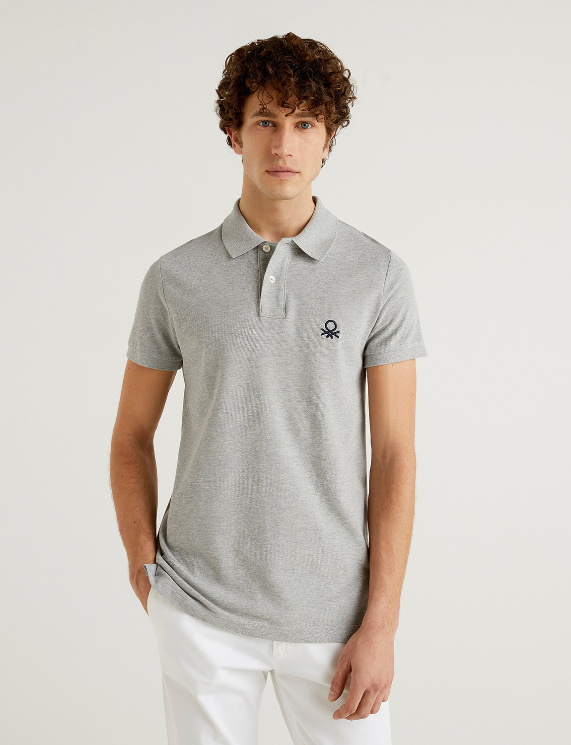 Футболка-поло мужская United Colors of Benetton CCC_3089J3178 серая L