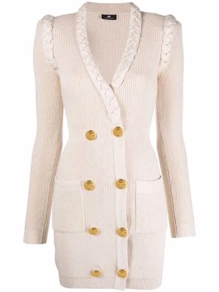 Elisabetta Franchi трикотажное платье в рубчик