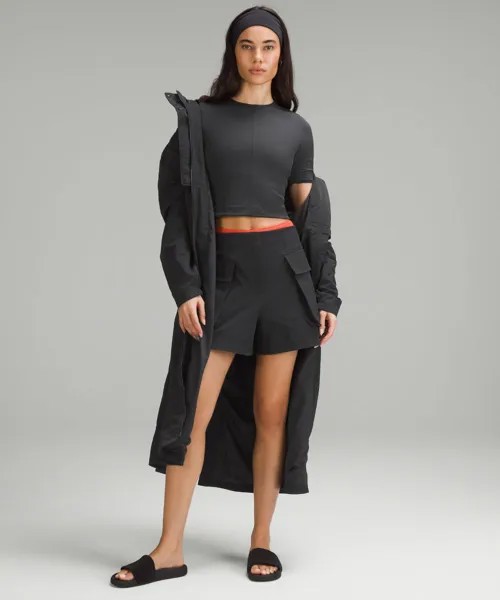 Облегающая футболка на подкладке Lululemon, черный