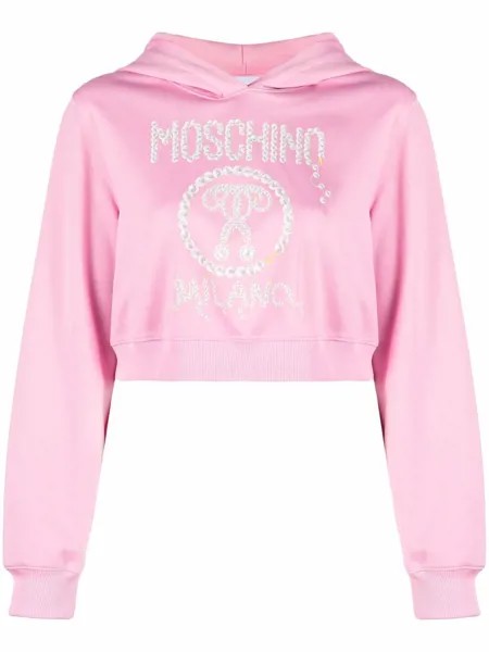 Moschino укороченное худи с логотипом