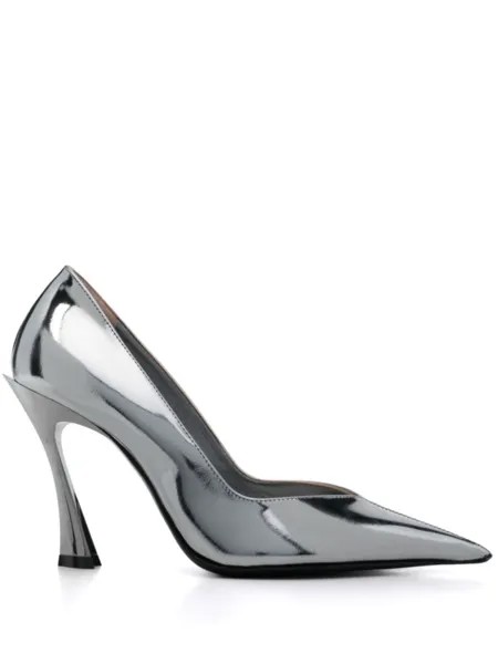 Mugler туфли Classic Fang 95, серебряный