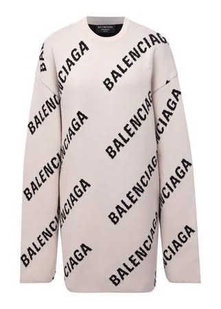 Пуловер из хлопка и шерсти Balenciaga