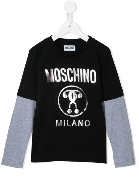 Moschino Kids многослойная футболка с длинными рукавами и логотипом