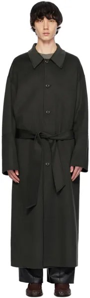 Черное пальто Люциана Nanushka