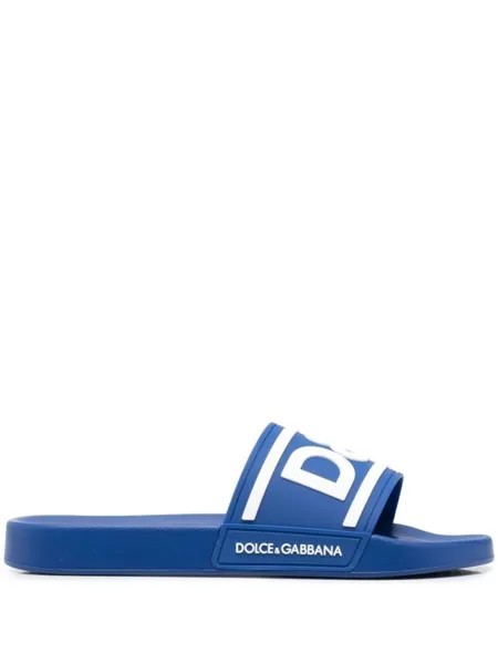 Dolce & Gabbana шлепанцы с логотипом, синий