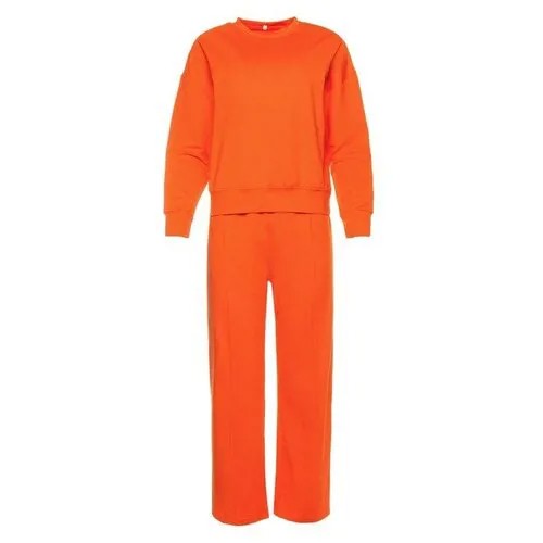 Костюм RusExpress, свитшот и брюки, повседневный стиль, размер 46-48, оранжевый