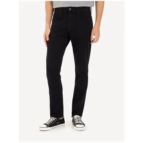 Чёрные зауженные джинсы Slim Gloria Jeans, размер 52/182