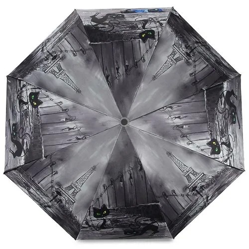 Женский зонт механический «Black Cat» PL-218 Dark Grey