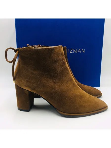 STUART WEITZMAN Женские коричневые кожаные ботильоны на блочном каблуке Gardiner с завязками сзади 10 M