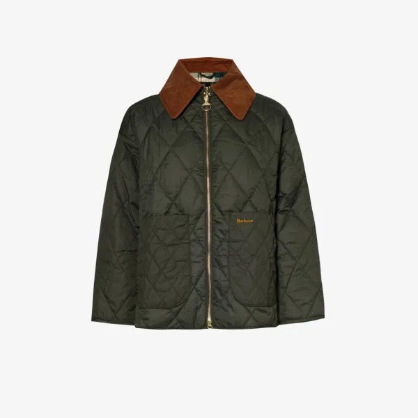 Стеганая куртка woodhall из переработанного полиэстера Barbour, цвет sage ancient
