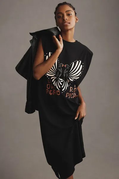 Платье миди без рукавов с графическим рисунком Farm Rio, черный мотив