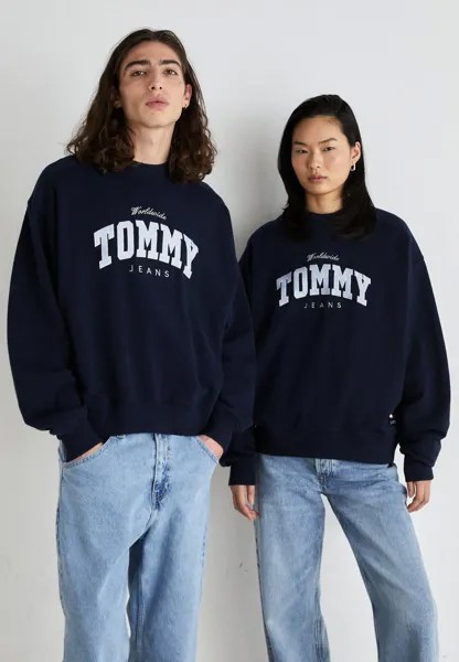 Толстовка Boxy Varsity Crew Unisex Tommy Jeans, цвет dark night navy