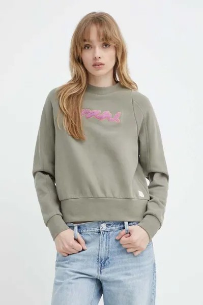 Хлопковая толстовка G-Star Raw, зеленый