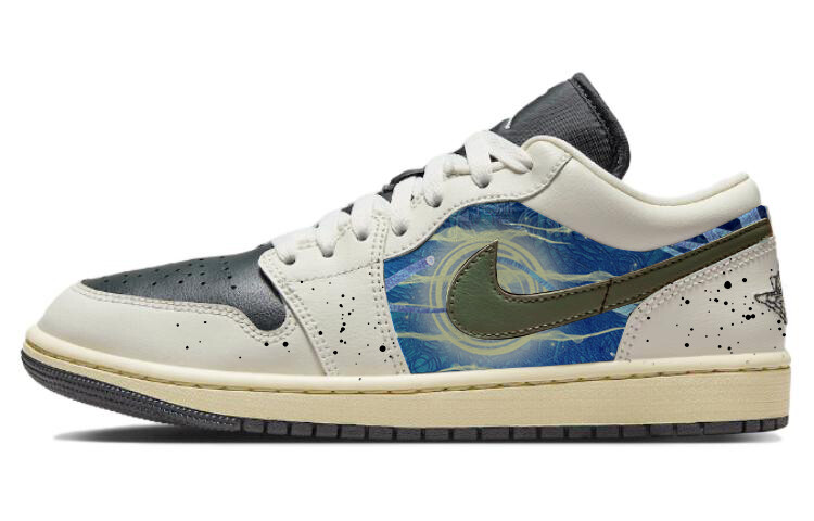 Кроссовки Air Jordan 1 Vintage Basketball Shoes Women's Low-top Green/black, зеленый