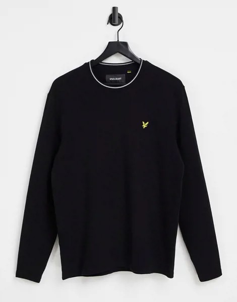 Лонгслив из вафельного трикотажа Lyle & Scott-Черный