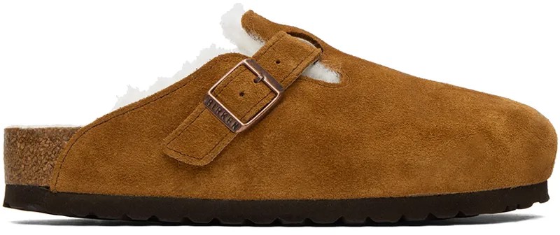 Бостонские лоферы из овчины Birkenstock Tan Regular