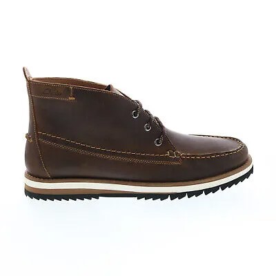 Clarks Durston Mid 26161353 Мужские коричневые кожаные ботинки на шнуровке Chukkas