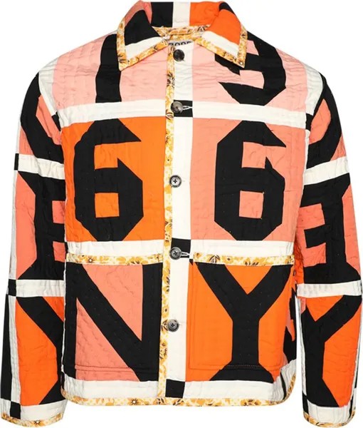 Куртка Bode Letter Block Quilt 'Orange/Multicolor', оранжевый