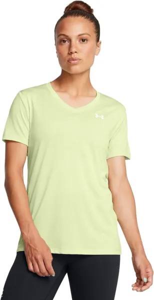 Пуловер Under Armour Tech Short Sleeve V-Neck Twist, цвет Retro Green/White