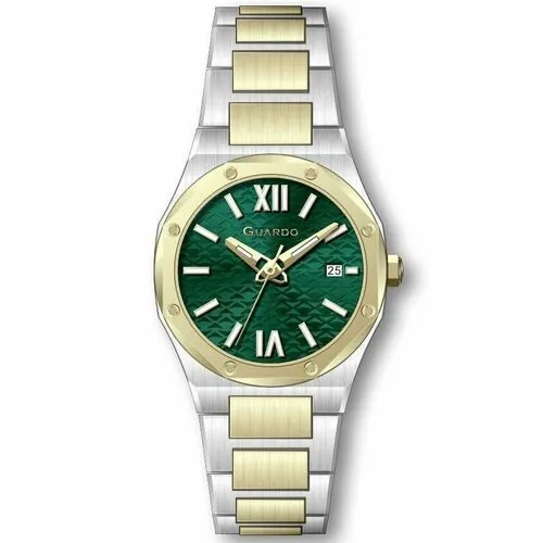 Наручные часы Guardo 12713-3, зеленый, серебряный
