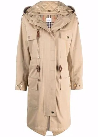Burberry парка со съемным капюшоном