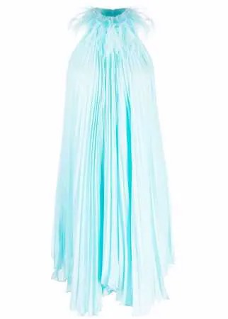 Styland плиссированное платье с перьями