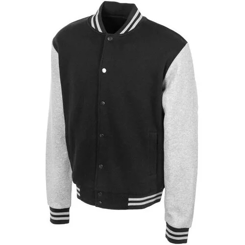 Бомбер US Basic Oxford, черный/серый меланж, унисекс, размер 2XL